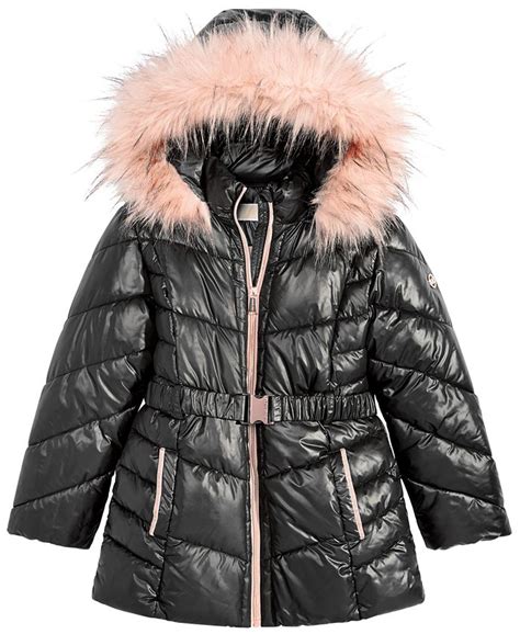 michael kors stadium puffer jacket with faux fur trim|Michael Kors Big Girls Stadium Puffer Jacket with Faux.